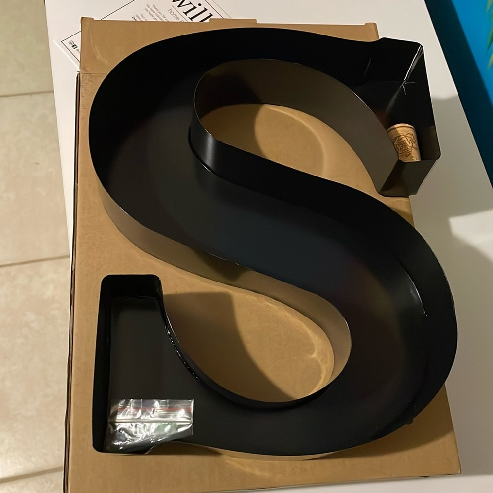 Brand new with box letter S cork holder